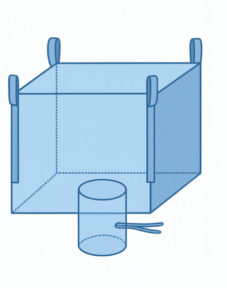 Jumbo Bag 1.5 Ton Top Open Bottom Spout With Half Loop